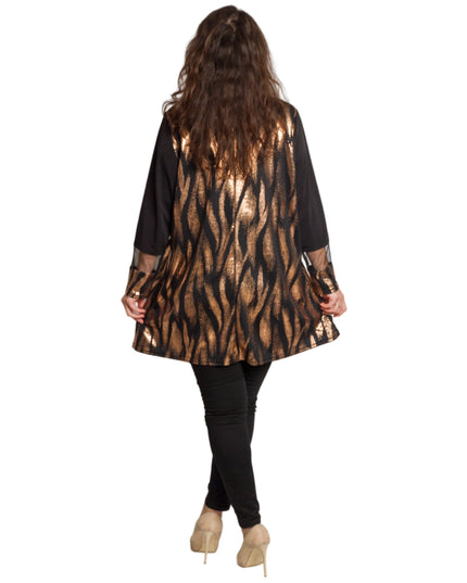 Tunică elegantă pentru femei - Mâneci spectaculoase cu buline