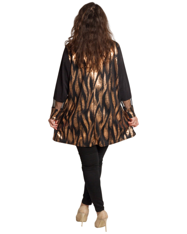 Tunică elegantă pentru femei - Mâneci spectaculoase cu buline