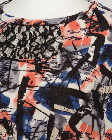 Tunică lejeră în mărimi mari cu accente din piele