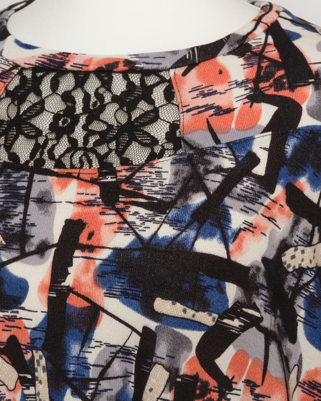 Tunică lejeră în mărimi mari cu accente din piele