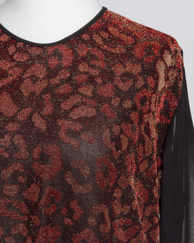 Tunică lejeră în mărimi mari cu accente din piele