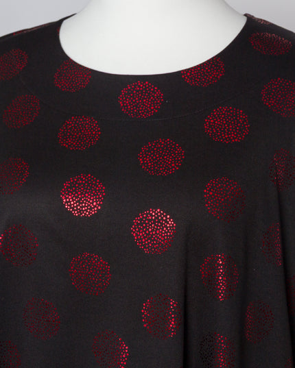 Tunică lejeră în mărimi mari cu accente din piele