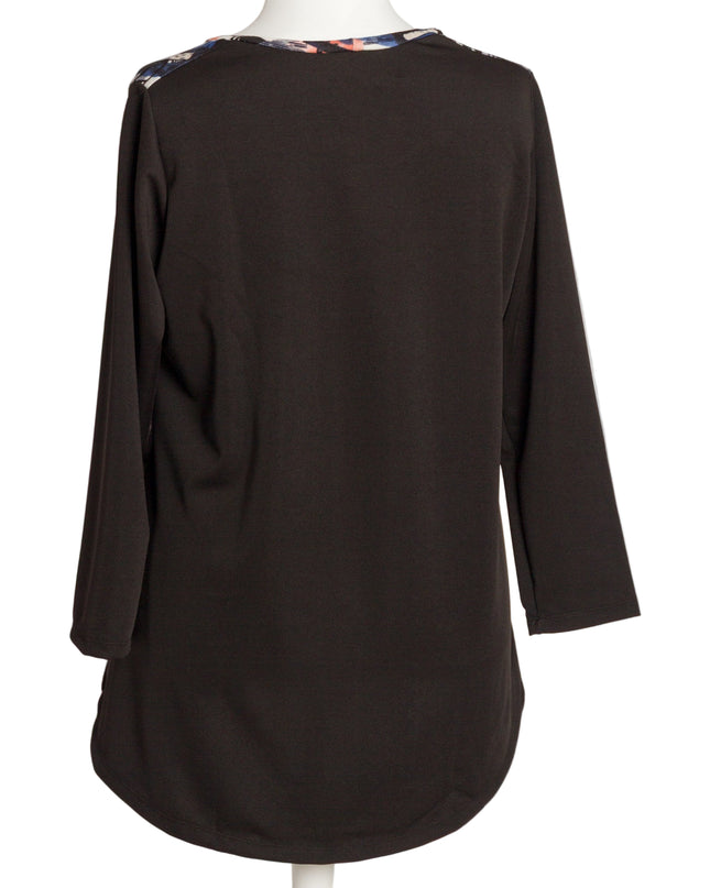 Tunică lejeră în mărimi mari cu accente din piele