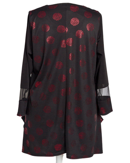 Tunică lejeră în mărimi mari cu accente din piele