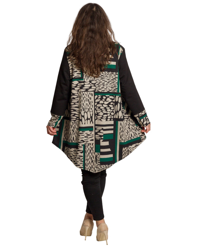 Tunică lejeră în mărimi mari cu accente din piele