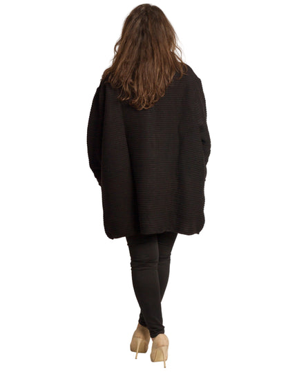 Cardigan elegant supradimensionat în culoarea mocha