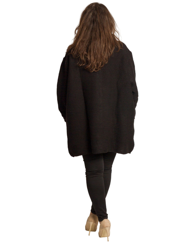 Cardigan elegant supradimensionat în culoarea mocha