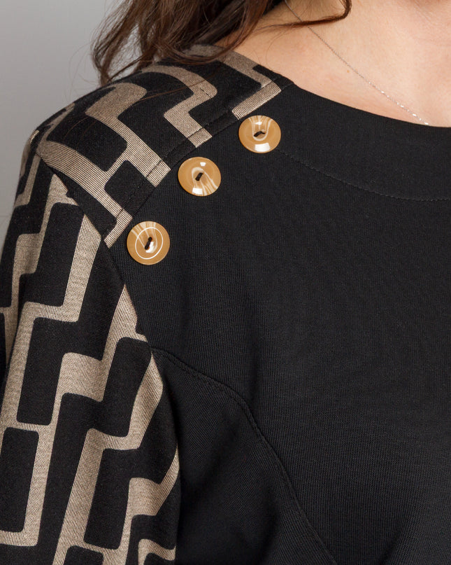 Tunică maxi pentru femei cu nasturi decorativi