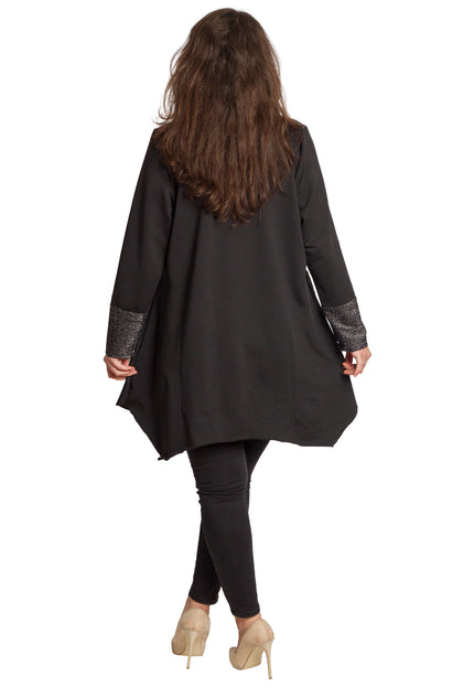 Tunică lejeră în mărimi mari cu accente din piele