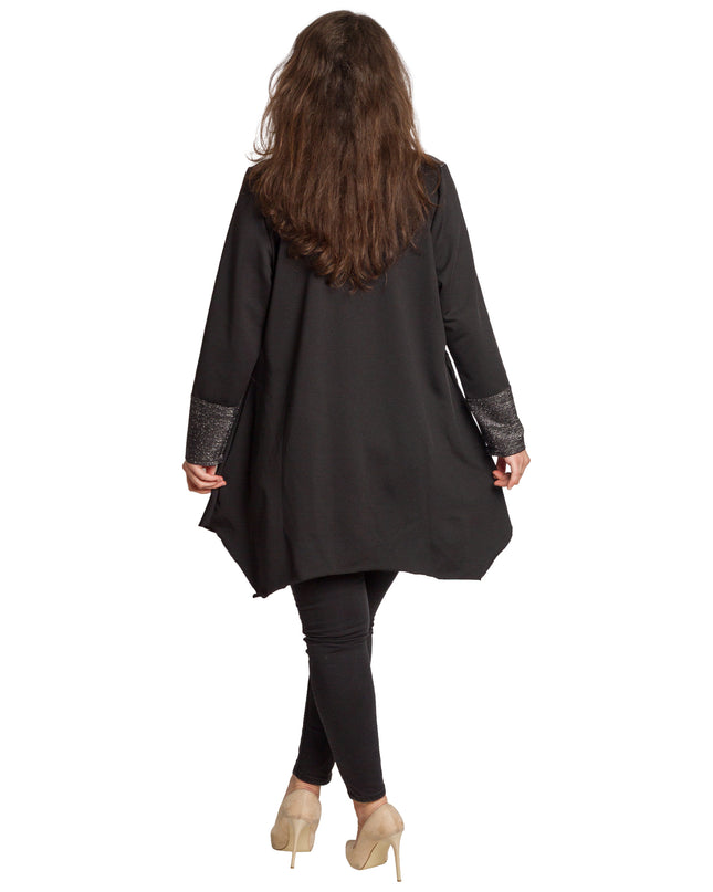 Tunică lejeră în mărimi mari cu accente din piele