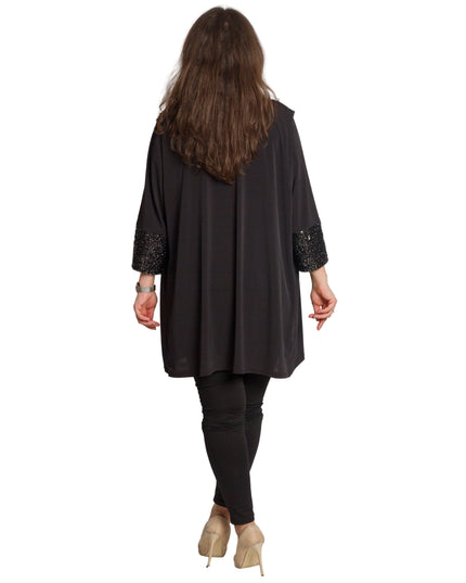 Tunică asimetrică pentru femei cu broderie artistică - Model lejer