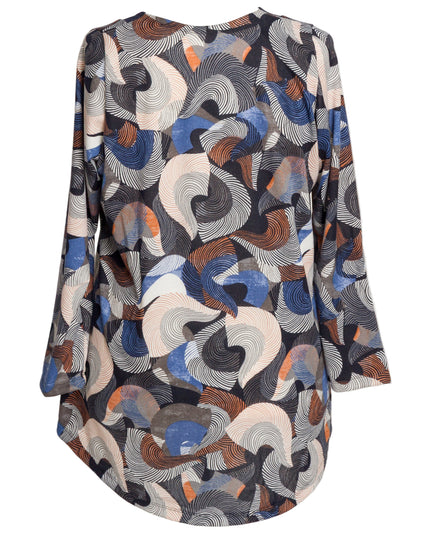 Tunică lejeră în mărimi mari cu accente din piele