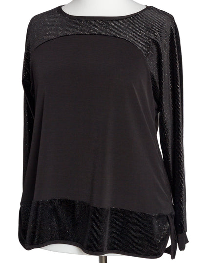 Tunică lejeră în mărimi mari cu accente din piele