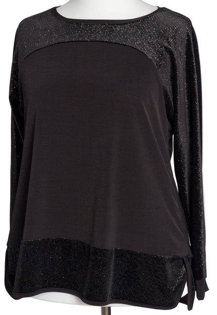 Tunică lejeră în mărimi mari cu accente din piele