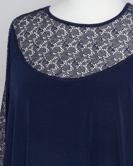 Tunică lejeră în mărimi mari cu accente din piele