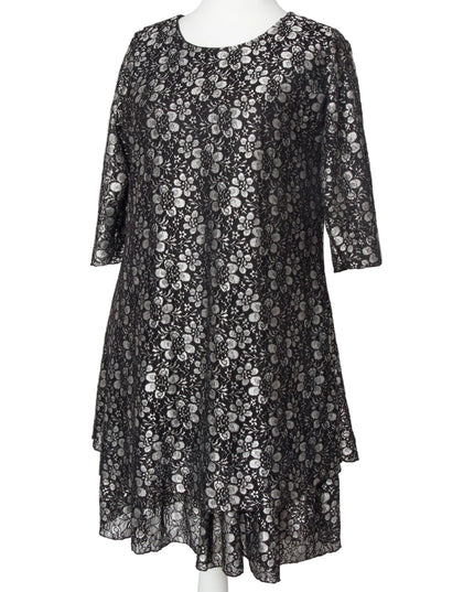 Rochie decupată din șifon cu flori mov