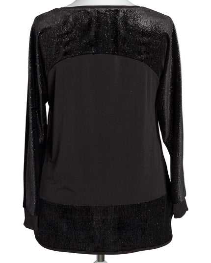 Tunică lejeră în mărimi mari cu accente din piele