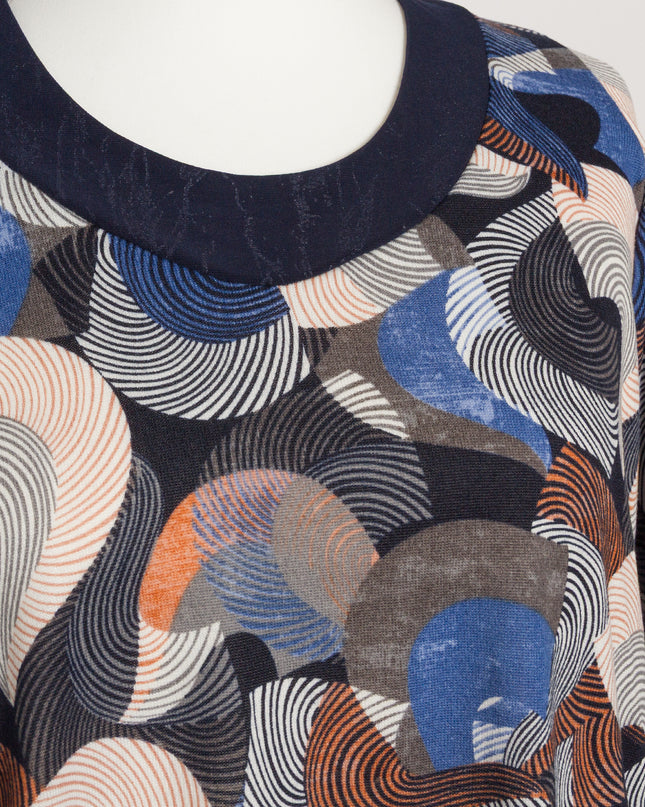 Tunică lejeră în mărimi mari cu accente din piele