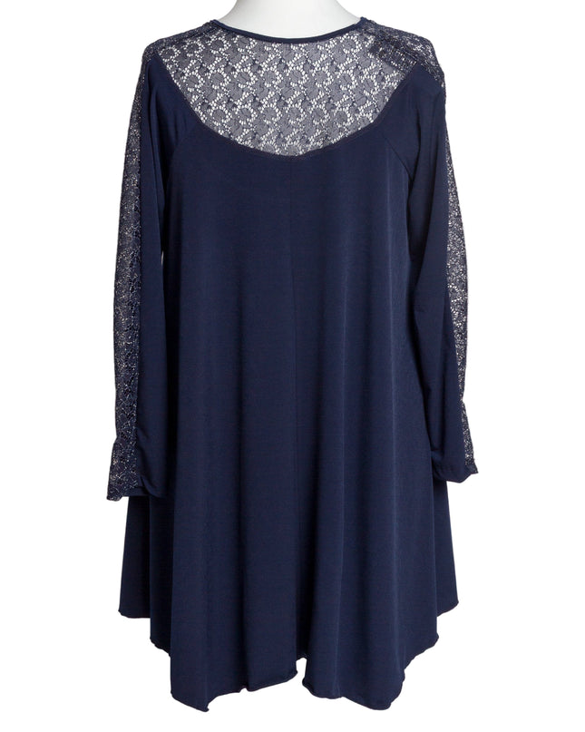 Tunică lejeră în mărimi mari cu accente din piele