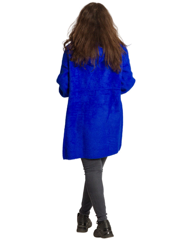 Jachetă de damă din burete cu glugă și buzunare