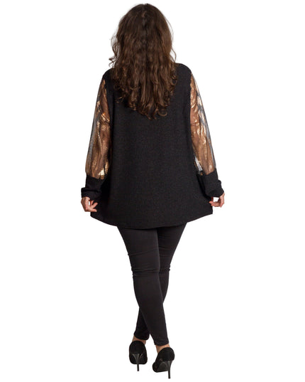 Tunică maxi formală cu tul și mâneci 3/4