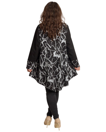 Tunică lejeră în mărimi mari cu accente din piele