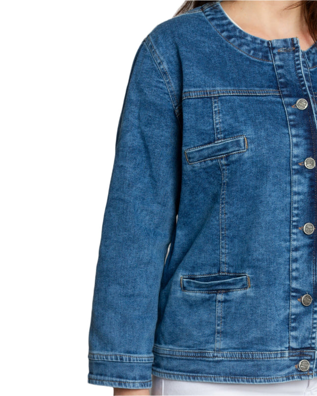 Sacou Denim cu Nasturi Mărimi Mari