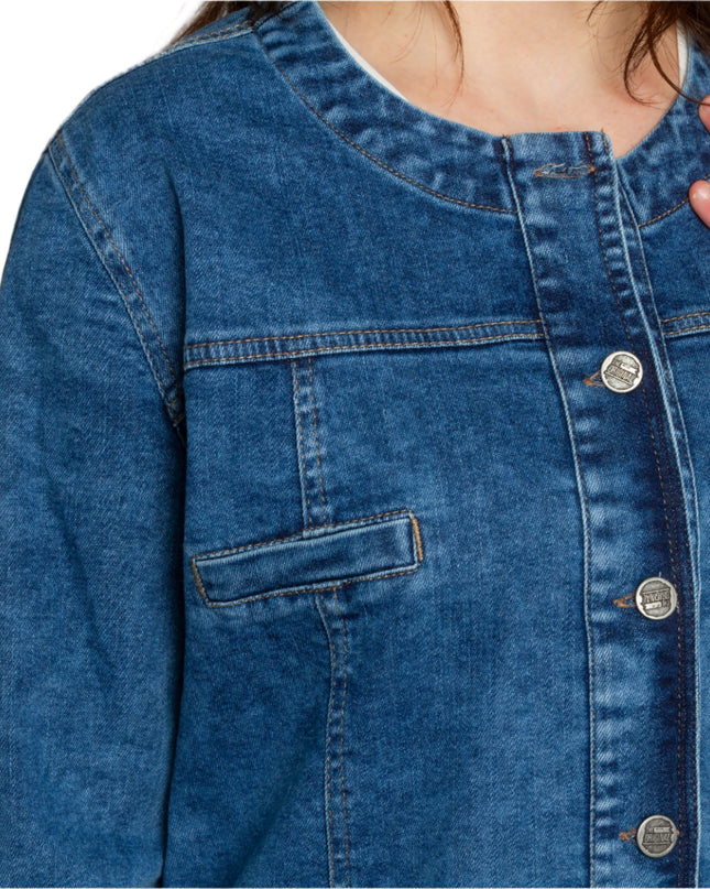 Sacou Denim cu Nasturi Mărimi Mari
