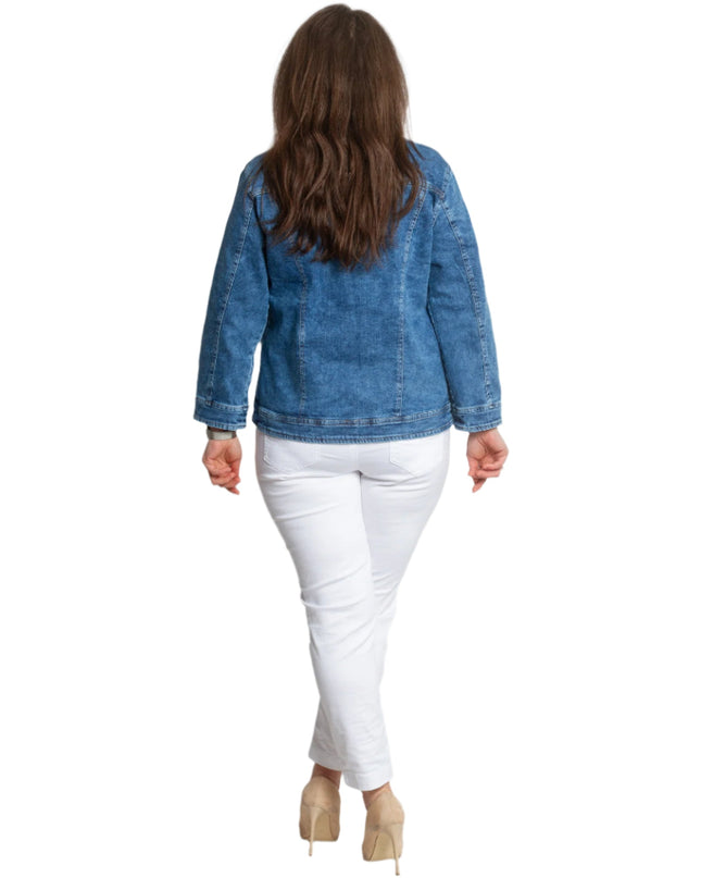 Sacou Denim cu Nasturi Mărimi Mari