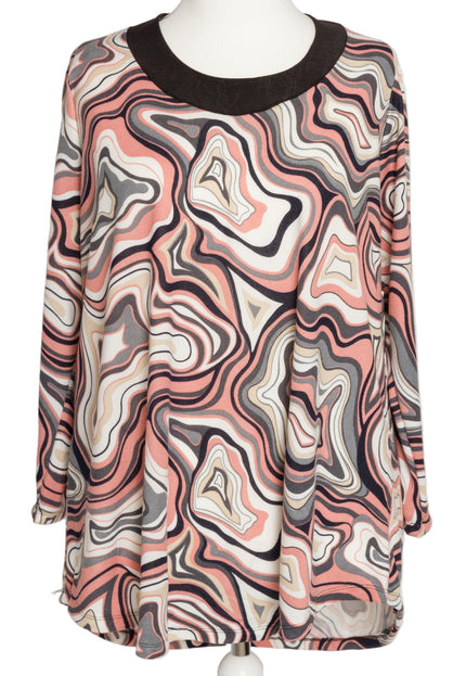 Tunică lejeră în mărimi mari cu accente din piele