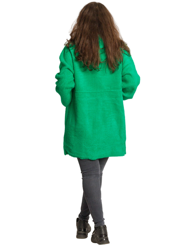 Jachetă de damă din burete cu glugă și buzunare