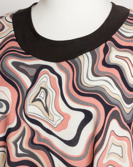 Tunică lejeră în mărimi mari cu accente din piele