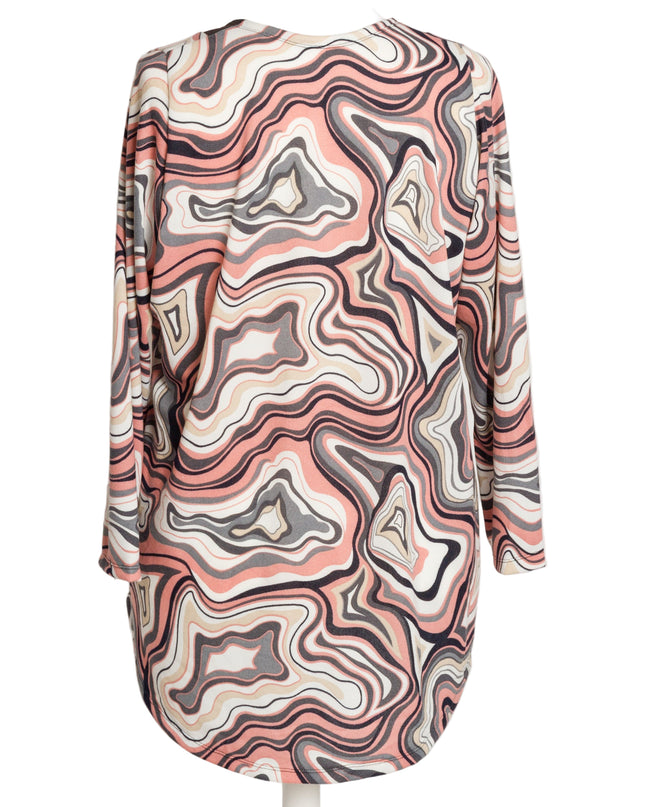 Tunică lejeră în mărimi mari cu accente din piele