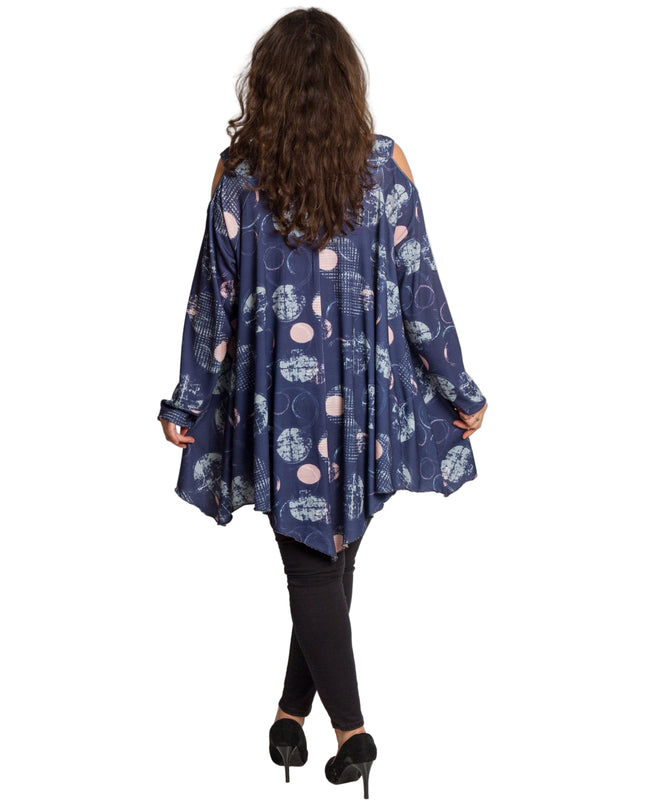 Tunică lejeră în mărimi mari cu accente din piele