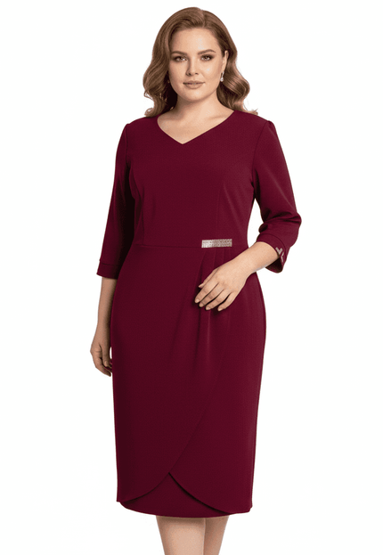 Rochie lungă elegantă, mărimi mari - Model floral