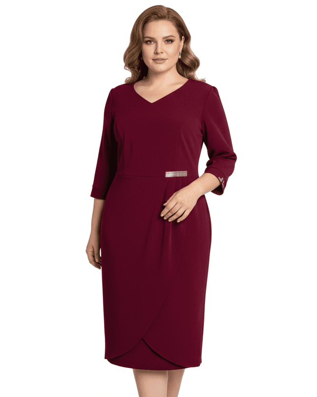 Rochie lungă elegantă, mărimi mari - Model floral