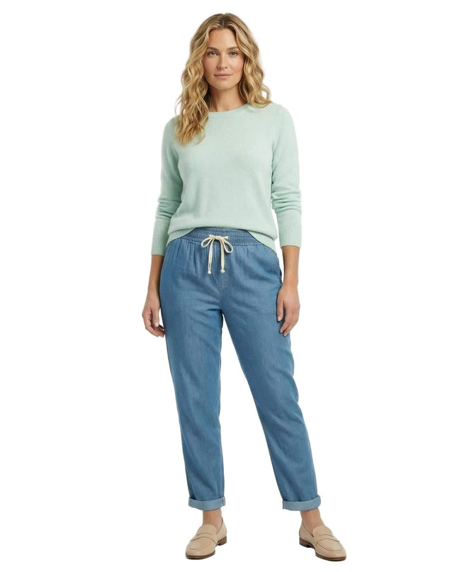 Сини летни дънки големи размери с права кройка