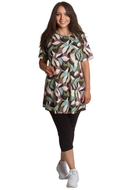 Set tunică și colanți cu imprimeu abstract plus size