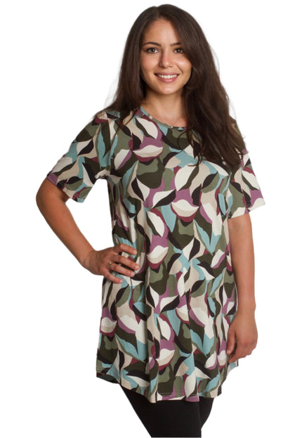 Set tunică și colanți cu imprimeu abstract plus size