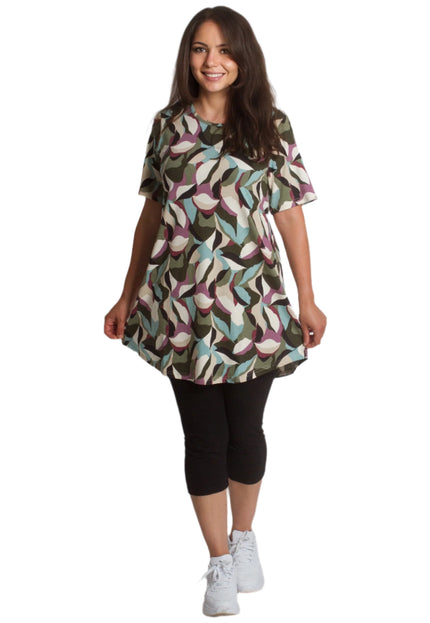 Set tunică și colanți cu imprimeu abstract plus size