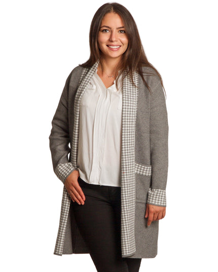 Cardigan elegant supradimensionat în culoarea mocha