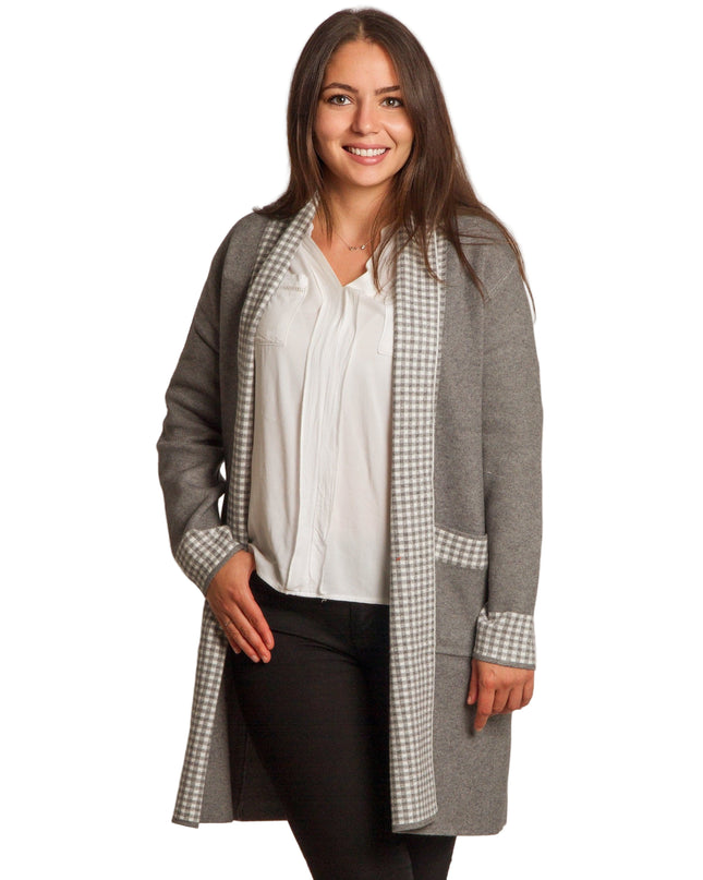 Cardigan elegant supradimensionat în culoarea mocha