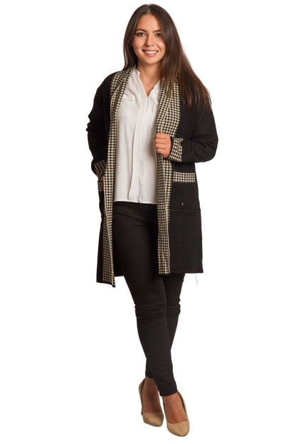 Cardigan elegant supradimensionat în culoarea mocha