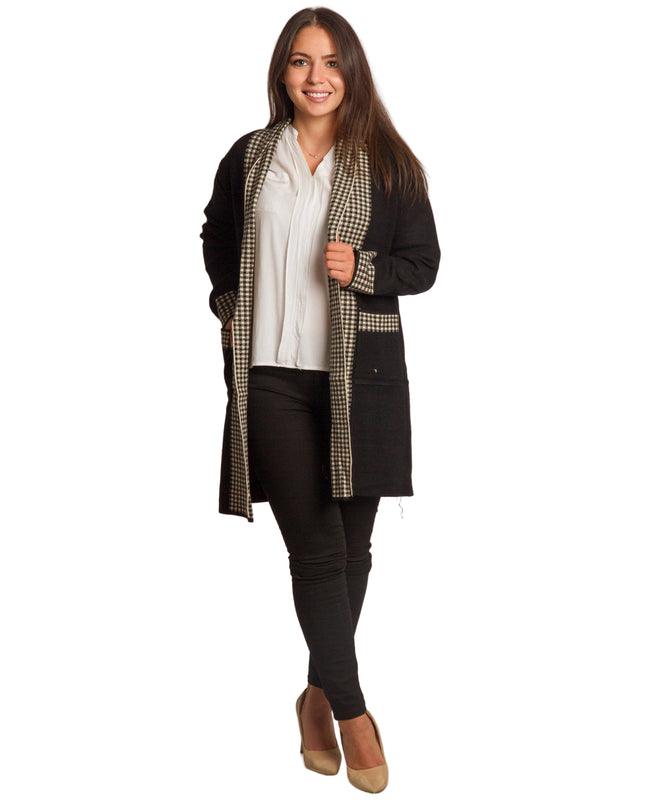 Cardigan elegant supradimensionat în culoarea mocha