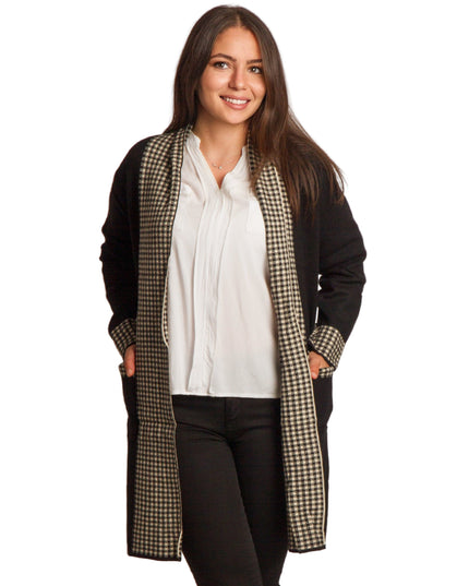Cardigan elegant supradimensionat în culoarea mocha