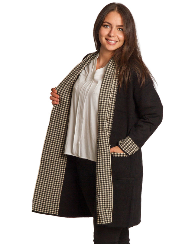 Cardigan elegant supradimensionat în culoarea mocha