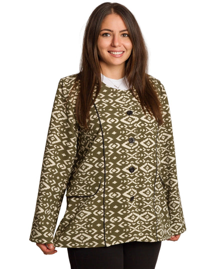 Sacou elegant pentru femei cu mâneci scurte - Negru