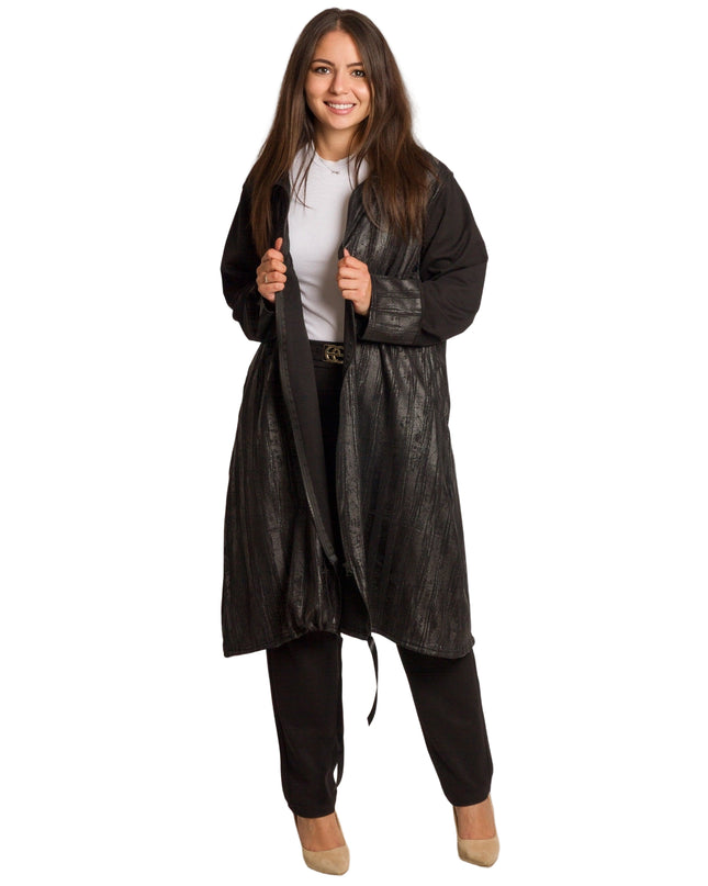 Cardigan elegant supradimensionat în culoarea mocha