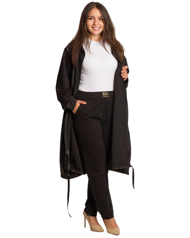 Cardigan elegant supradimensionat în culoarea mocha