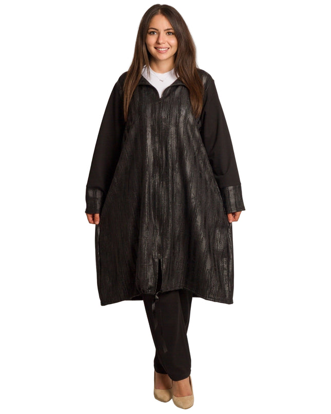 Cardigan elegant supradimensionat în culoarea mocha